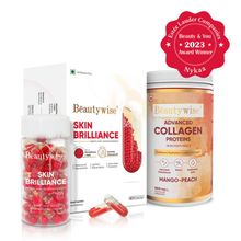 Beautywise Advanced Marine Collagen Proteins (Mango Peach) + Skin Brilliance Glutathione Combo