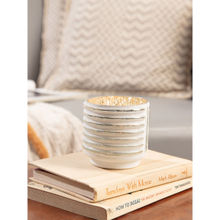 Twig & Twine Allure Striped Glass Votive White Color