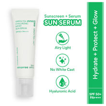 Innisfree Green Tea Hyaluronic Sunscreen Serum SPF 50+ PA++++ No White Cast Lightweight & Hydrating