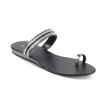 SOLE HEAD Black Flats Women Sandals - EURO 40