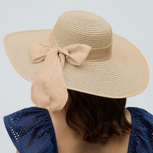 Twenty Dresses by Nykaa Fashion Beige Brimmed Large Bow Straw Hat