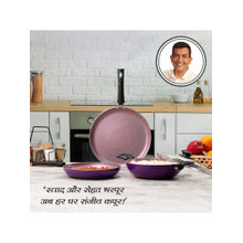 Wonderchef Valencia Non-Stick Cookware Set, 4Pc (Kadhai With Lid, Fry Pan, Dosa Tawa)