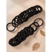 OOMPH Women Black Fabric Elastic Hair Rubbers (Pack of 50)