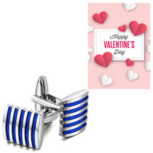 Peora Unique Stripes Shirt Cufflinks With Greeting Card For Boyfriend Gift For Valentine