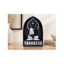 Golden Peacock Silver Buddha Arch Showpiece Decor