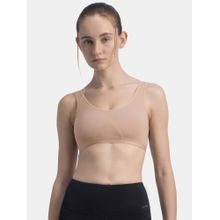 Jockey Women 1376 Wire Free Non Padded Cotton Elastane Active Bra - Mocha