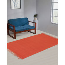 Fabindia Red Cotton Hand Woven Dhurrie