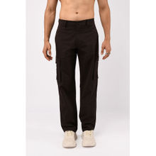 TAILORAEDGE Brown Finest Twill Relaxed Cargo Pant