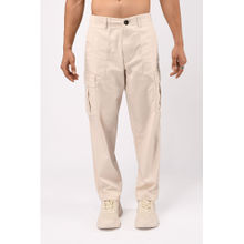 TAILORAEDGE Cream Carpenter Relaxed Cargo Pant