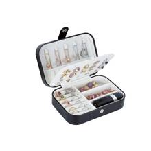 Awestuffs Black PU Leather Small Travel Jewellery Box