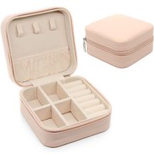 Awestuffs Pink PU Leather Travel Jewellery Box