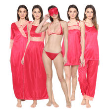 N-Gal Women'S Spandex Royal Lace Soft Satin Nighty Lingerie Nightwear - Pink