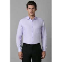 Louis Philippe Men's Cotton Wrinkle Resistant Regular fit LILAC Solid Formal Shirt