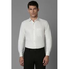 Louis Philippe Men's Cotton Wrinkle Resistant Regular fit Cream Solid Formal Shirt