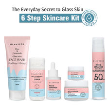 Glamveda Korean Glass Skin Rice & Ceramide 6 Step Skincare Routine Gift Box