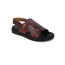 Alberto Torresi Men Bordo Genuine Leather Slingback Sandals
