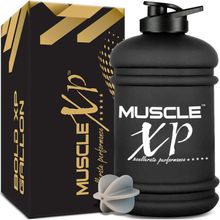MuscleXP Boldxp Gym BCAA Protein Shaker & Gallon Water Bottle With Blender Ball - Black