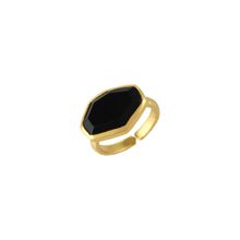 Tribe Amrapali Gold Plated Faceted Black Onyx Abstract