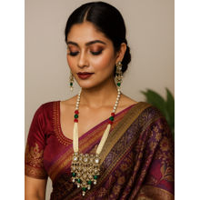 Treemoda Green Brass Stones Jewellery Set