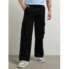 Nobero Black Super Baggy Cargo Pant