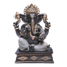 Ashnam Square Base Ganesha - Metallic Grey