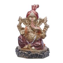 Ashnam Pheta Ganesha Showpiece Gold & Red