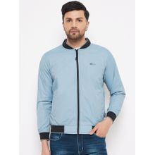 Okane Blue Solid Nylon Lightweight Jacket