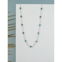 Ornate Jewels 925 Sterling Silver Green Emerald Necklace For Women