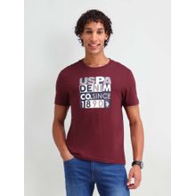 U.S. Polo Assn. Denim Co. Red Cotton Printed Muscle Fit T-shirt