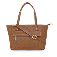 ESBEDA Tan Color Embossed Texture Small Handbag For Women (M)