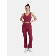 STRCH Womens Nylon Showstopper Cross-Back Medium Support Sports Bra- Maroon