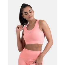 STRCH Womens Nylon High Support Sports Bra- Peach