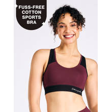 Mid Impact Everyday Cotton Racerback Sports Bra with Removable Cups NYK904 Fig