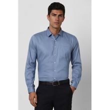 Van Heusen Men Blue Slim Fit Solid Full Sleeves Formal Shirt