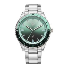 Fastrack Vyb Hustler Quartz Green Dial Steel Alloy Strap (FV30050KM01) (M)