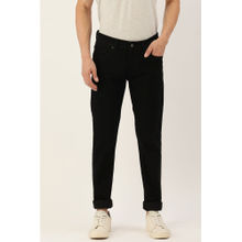 Peter England Men Black Dark Wash Slim Tapered Jeans