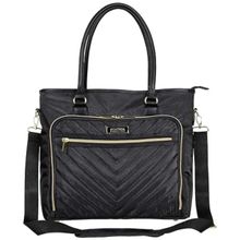 Kenneth Cole Black Reaction Chelsea Quilted Chevron 15 inch Laptop Bag with Removable Strap (M)