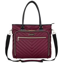Kenneth Cole Wine Reaction Chelsea Quilted Chevron 15 inch Laptop Bag with Removable Strap (M)