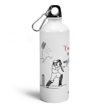 Indigifts Water Bottles Cricket is in My Blood Printed Aluminium Water Bottle Multicolor
