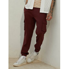 CAHOOT Mens Maroon Cuffed Hem Cargo