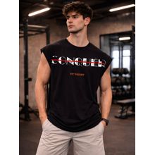 The Fit Theory Men Oversized Boxy Black T-Shirt