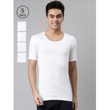 Dixcy Scott Josh Men Solid Short Sleeve Vests (Pack of 5)