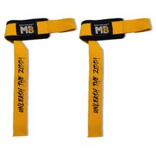 MuscleBlaze Weight Lifting Wrist Supporter Strap Unleash The Zidd - Yellow (Free Size)