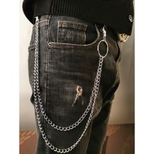 Yellow Chimes Unisex Silver-Toned 2 Layered Rhodium-Plated Jeans Chain