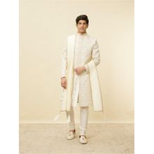 Manyavar Cream Gota Patti Bordered Dupatta