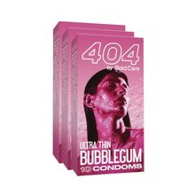Bold Care 404 Super Ultra Thin Bubblegum Flavored Condoms For Men - Pack Of 3