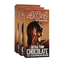 Bold Care 404 Super Ultra Thin Chocolate Flavored Condoms For Men - Pack Of 3