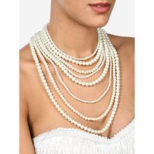 Zaveri Pearls Gold Tone Fusion Wear MultiLayered Pearls Necklace-ZPFK10428