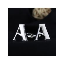 PELUCHE Alphabet Silver Coloured Brass Cufflink (A)