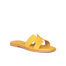 Viviblu Yellow Denim Pu Leather Flats